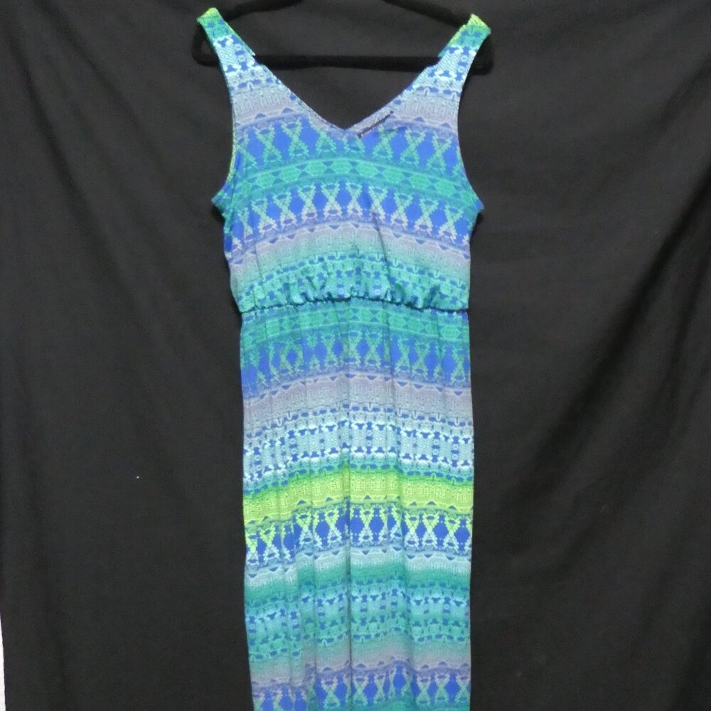 FADED GLORY | large 12 - 14 | Sleeveless Colorful Maxi Summer Dress